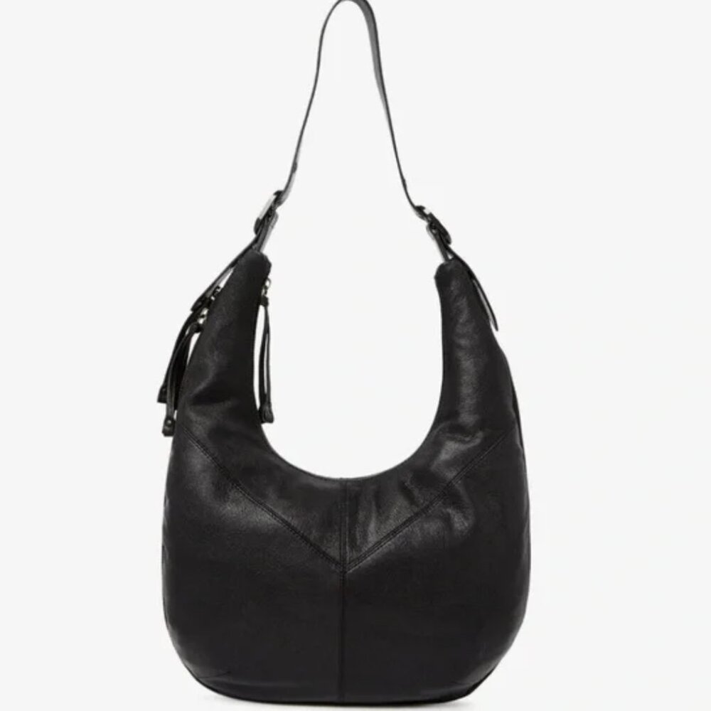 FRYE Black Leather Gina Hobo Shoulder Bag Women's Large Purse NWT Glam Classic